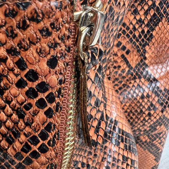 H&M Ankle Boots Chunky Snakeskin Print Block Heel Side Zip Height Size 8 1/2 - Picture 9 of 11